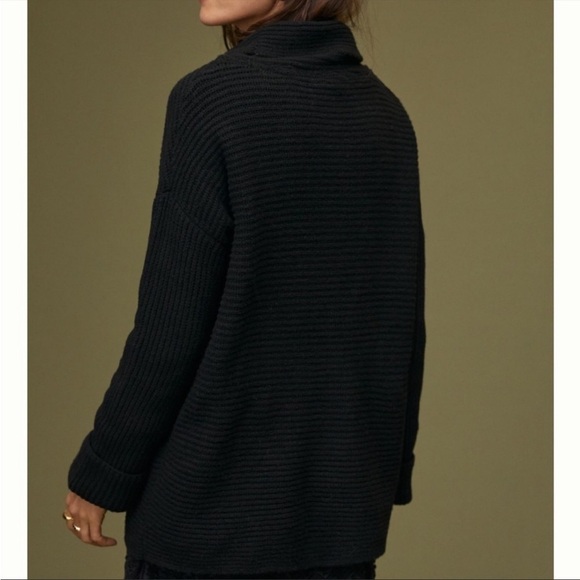 ANTHROPOLOGIE Pilcro Cowl Neck Sweater Jumper Pullover Black Nwt New Anthro Xs - Picture 2 of 6